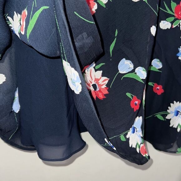 Chaps Long Skirt Women's Navy Floral All over print Size 10 - Picture 4 of 6